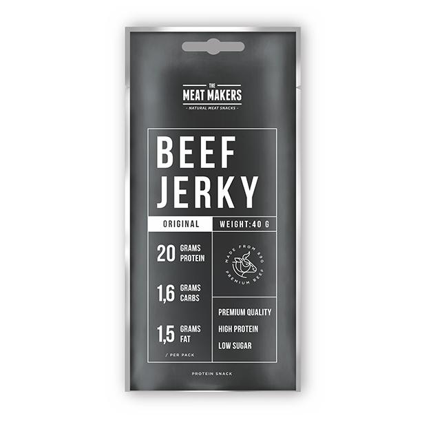 The Meat Makers Beef jerky original, 40g Beefjerkystock.eu Best
